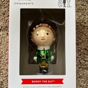 Hallmark Buddy the Elf Glass Ornament - Green and Brown